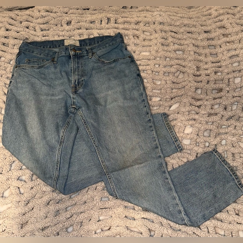 Everlane Women's Straight Slim Fit Jeans in Light Blue Size 31 x 30